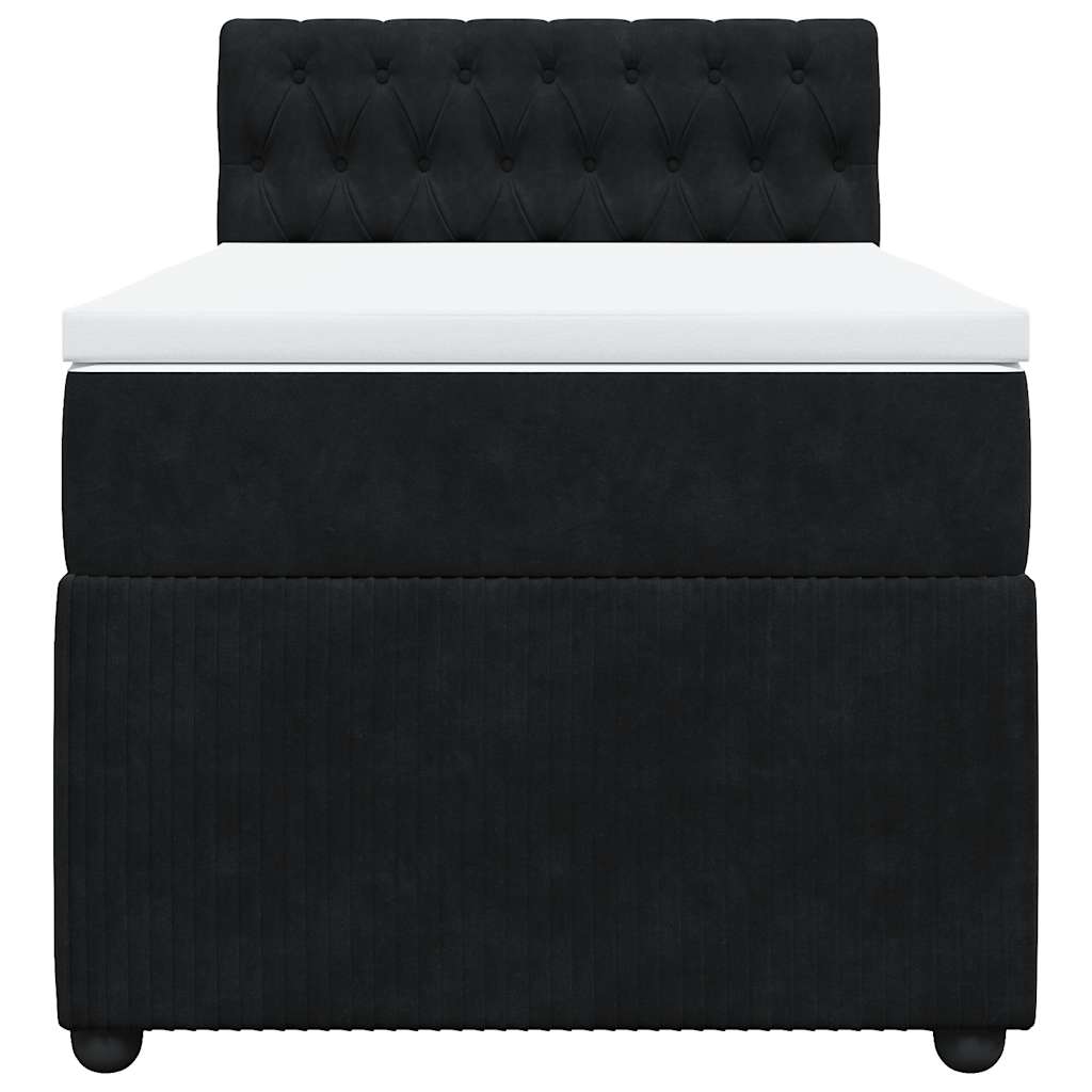 Sommier à lattes de lit avec matelas Noir 90x190 cm Velours - XIOS