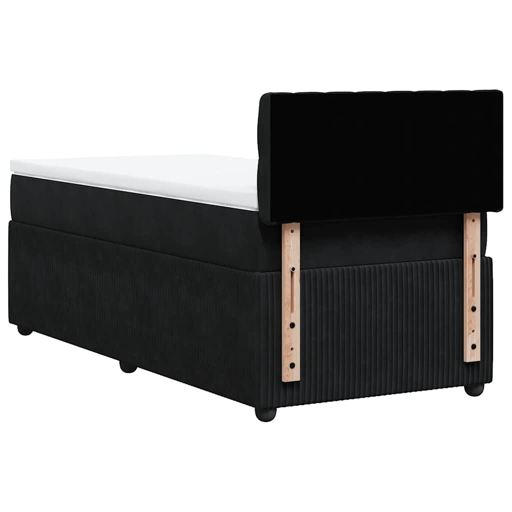 Sommier à lattes de lit avec matelas Noir 90x190 cm Velours - XIOS