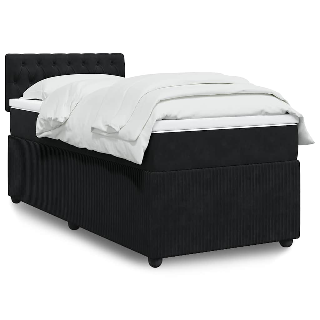 Sommier à lattes de lit avec matelas Noir 90x190 cm Velours - XIOS