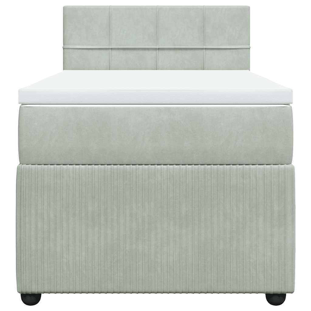 Sommier à lattes de lit et matelas Gris clair 90x190 cm Velours - XIOS