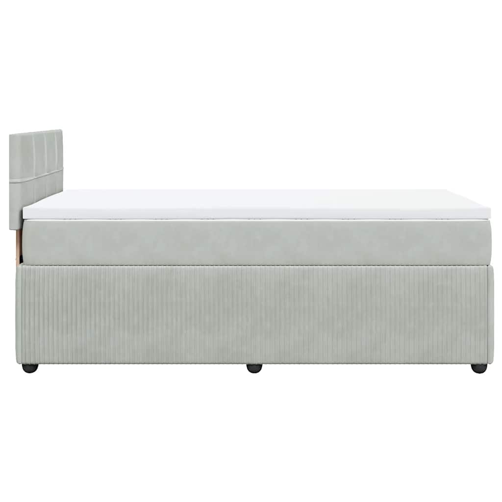 Sommier à lattes de lit et matelas Gris clair 90x190 cm Velours - XIOS