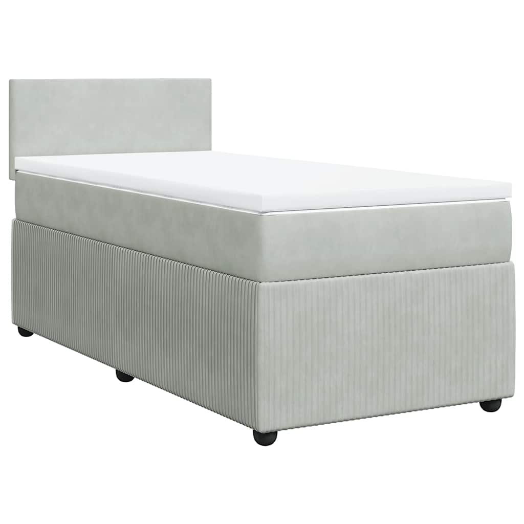 Sommier à lattes de lit et matelas Gris clair 90x200 cm Velours - XIOS