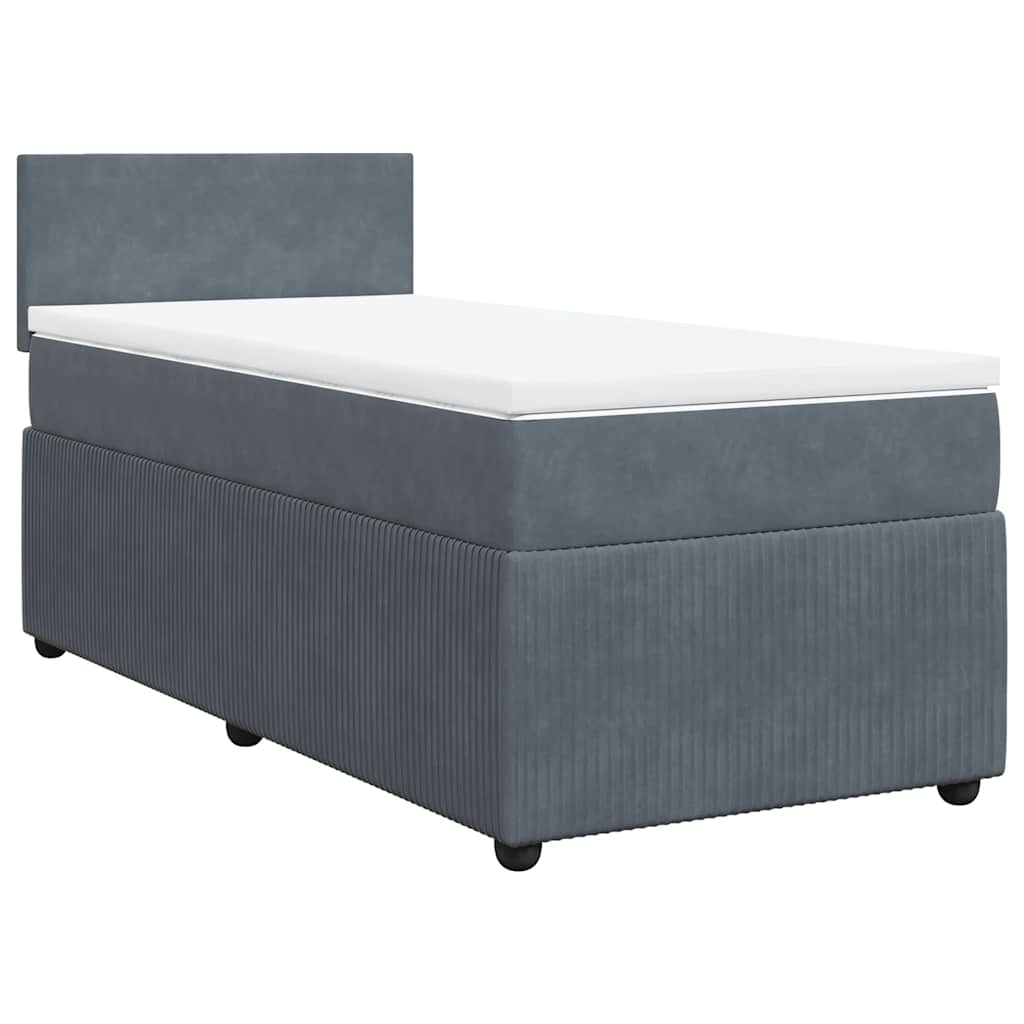 Sommier à lattes de lit et matelas Gris foncé 90x200 cm Velours - XIOS