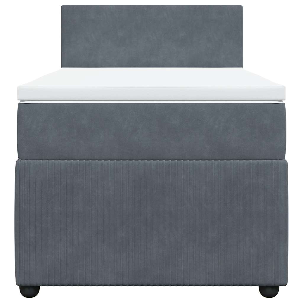 Sommier à lattes de lit et matelas Gris foncé 90x200 cm Velours - XIOS
