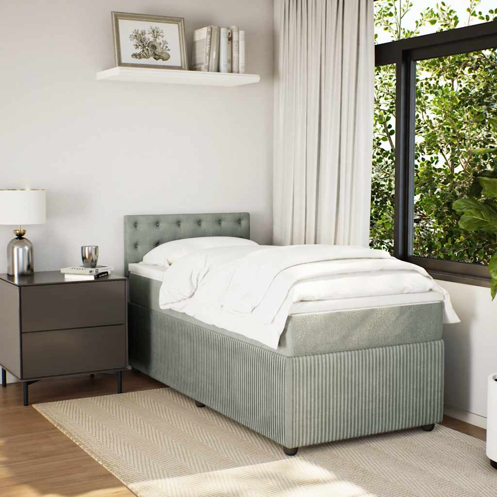 Sommier à lattes de lit et matelas Gris clair 90x200 cm Velours - XIOS