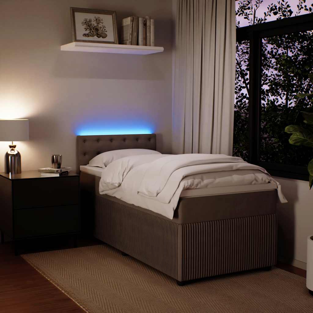 Sommier à lattes de lit et matelas Gris clair 90x200 cm Velours - XIOS