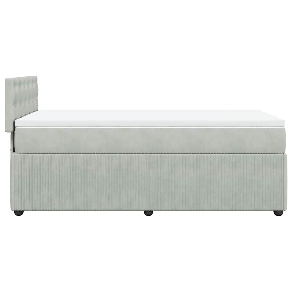Sommier à lattes de lit et matelas Gris clair 90x200 cm Velours - XIOS