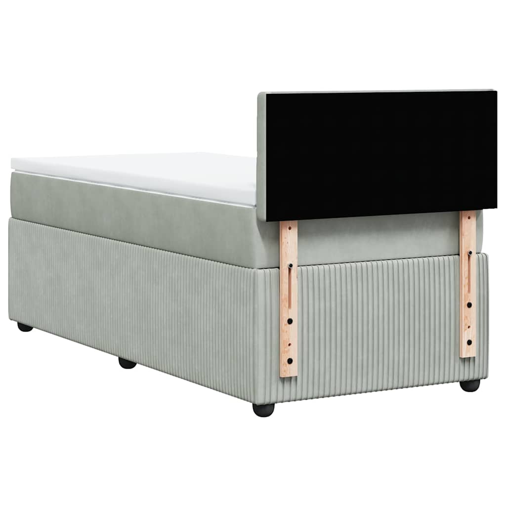 Sommier à lattes de lit et matelas Gris clair 90x200 cm Velours - XIOS