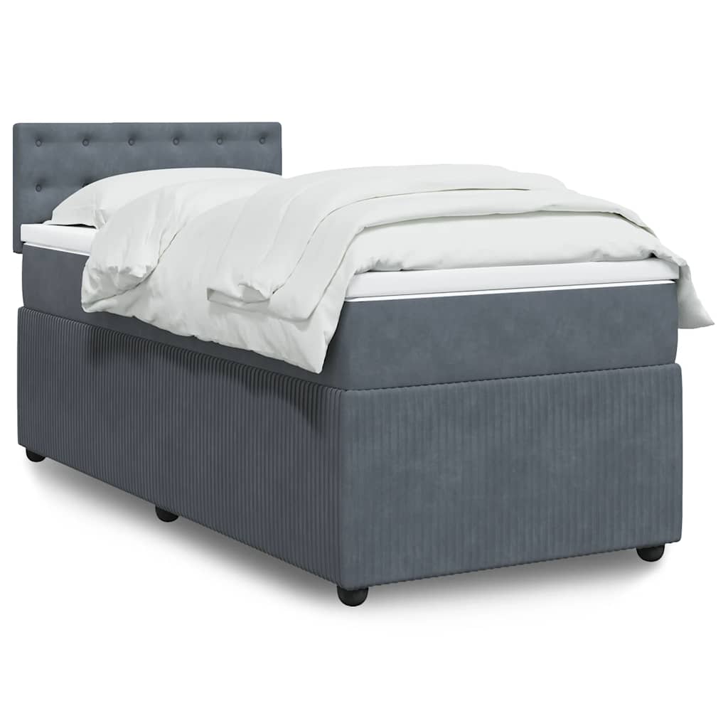 Sommier à lattes de lit et matelas Gris foncé 90x200 cm Velours - XIOS