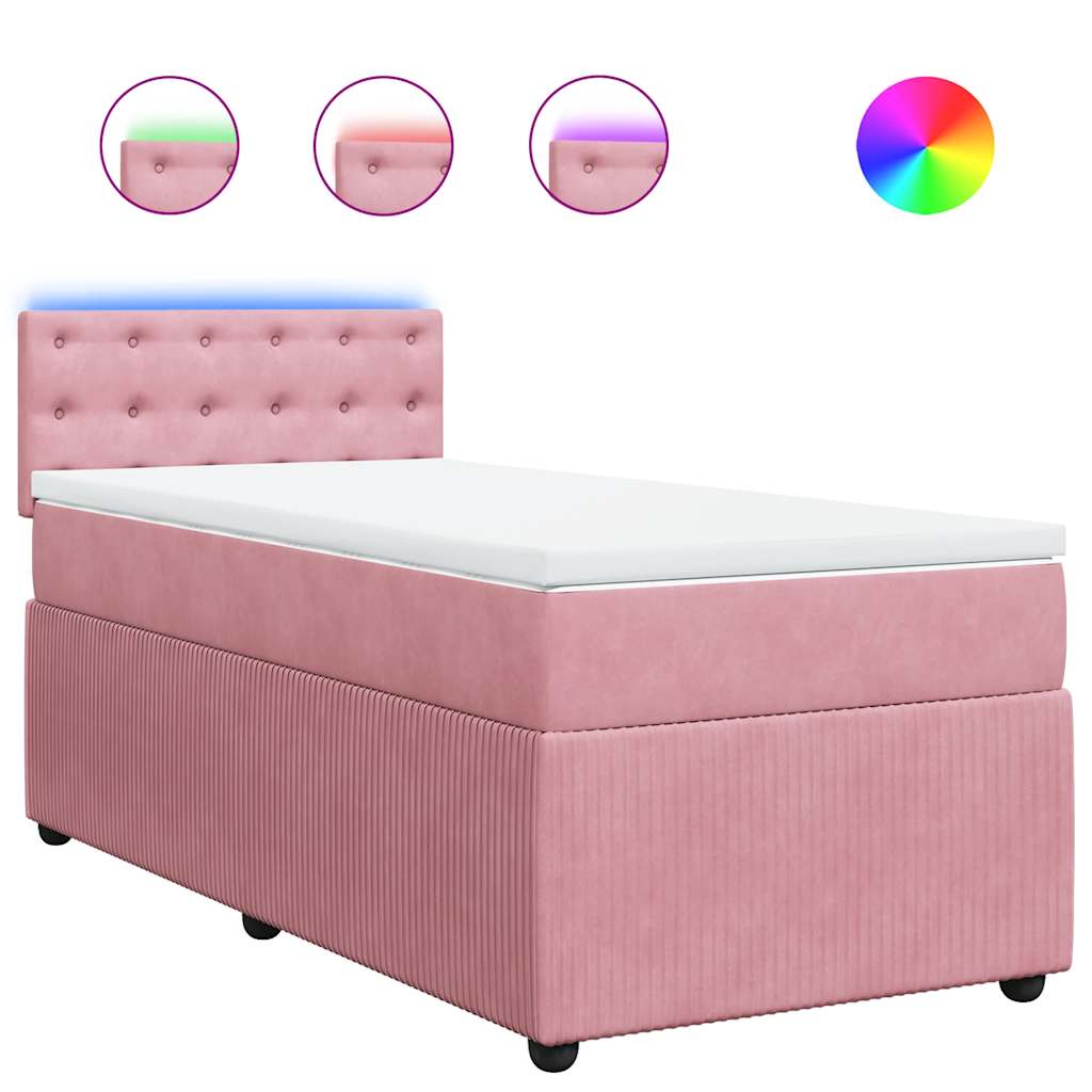 Sommier à lattes de lit avec matelas Rose 90x200 cm Velours - XIOS