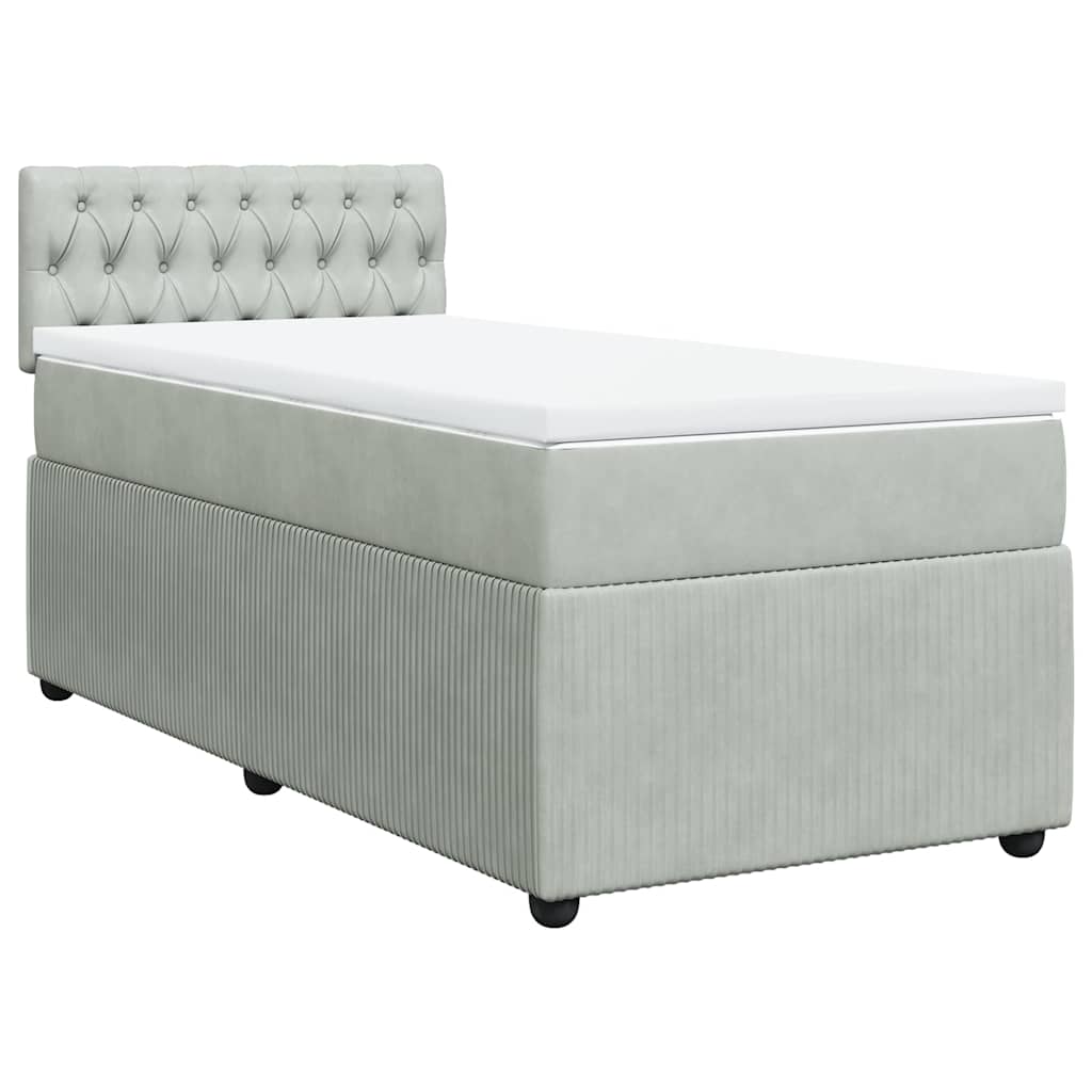 Sommier à lattes de lit et matelas Gris clair 90x200 cm Velours - XIOS