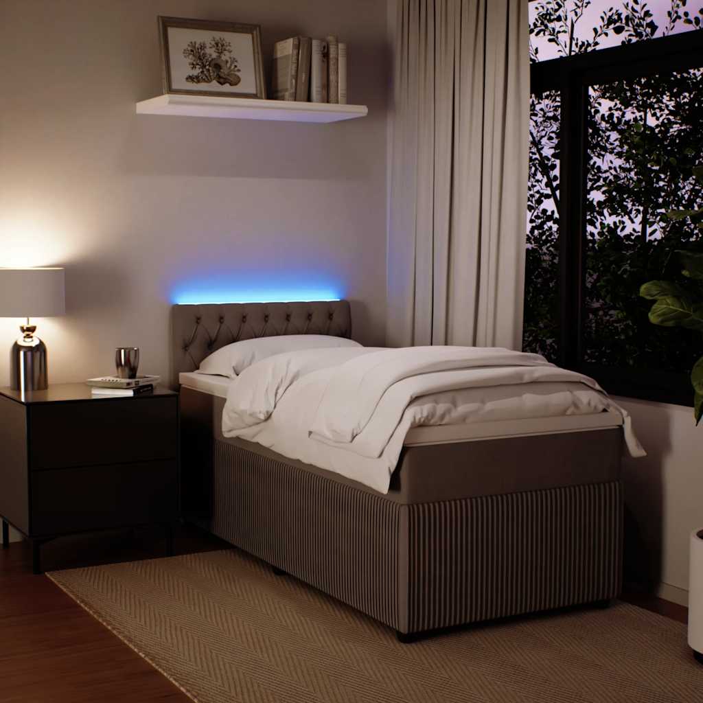 Sommier à lattes de lit et matelas Gris clair 90x200 cm Velours - XIOS