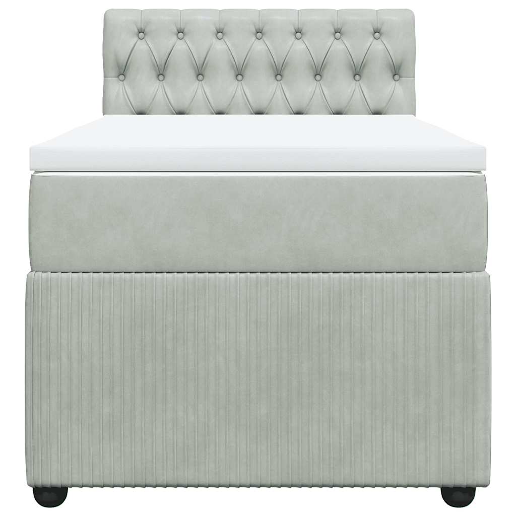 Sommier à lattes de lit et matelas Gris clair 90x200 cm Velours - XIOS