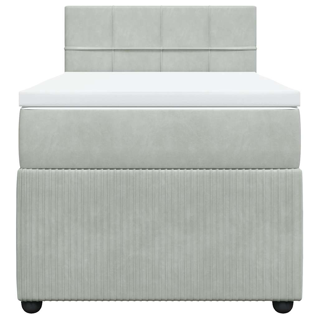 Sommier à lattes de lit et matelas Gris clair 90x200 cm Velours - XIOS