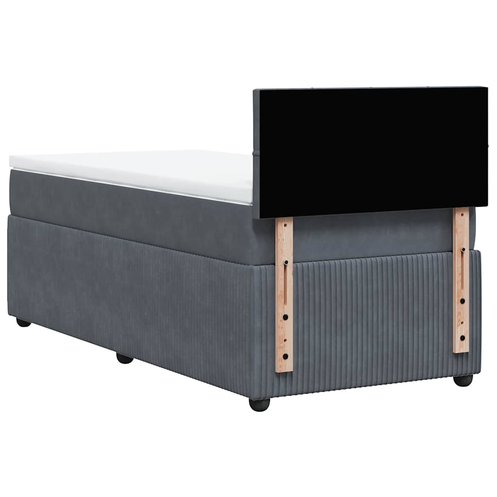 Sommier à lattes de lit et matelas Gris foncé 90x200 cm Velours - XIOS