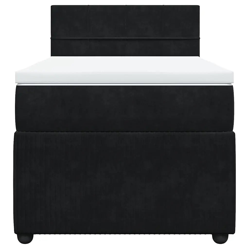 Sommier à lattes de lit avec matelas Noir 90x200 cm Velours - XIOS