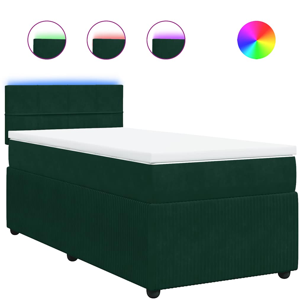 Sommier à lattes de lit avec matelas Vert foncé 100x200 cm - XIOS