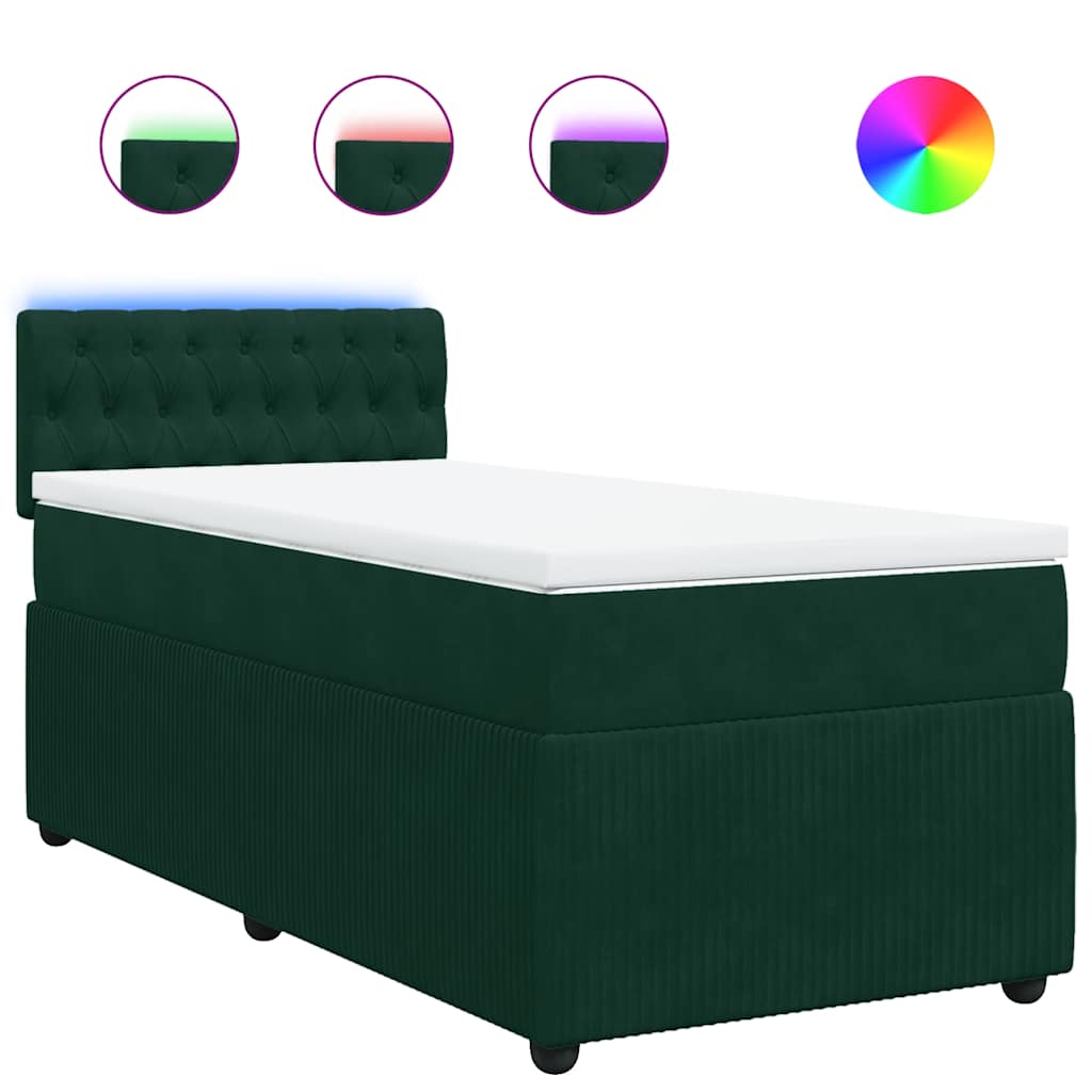Sommier à lattes de lit avec matelas Vert foncé 100x200 cm - XIOS