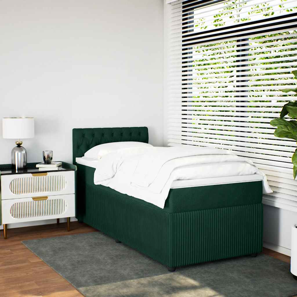 Sommier à lattes de lit avec matelas Vert foncé 100x200 cm - XIOS