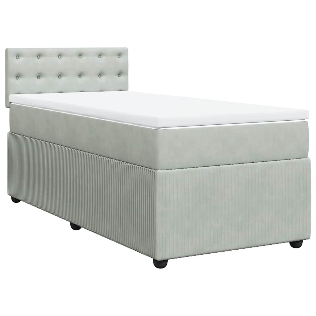 Sommier à lattes de lit et matelas Gris clair 100x200cm Velours - XIOS