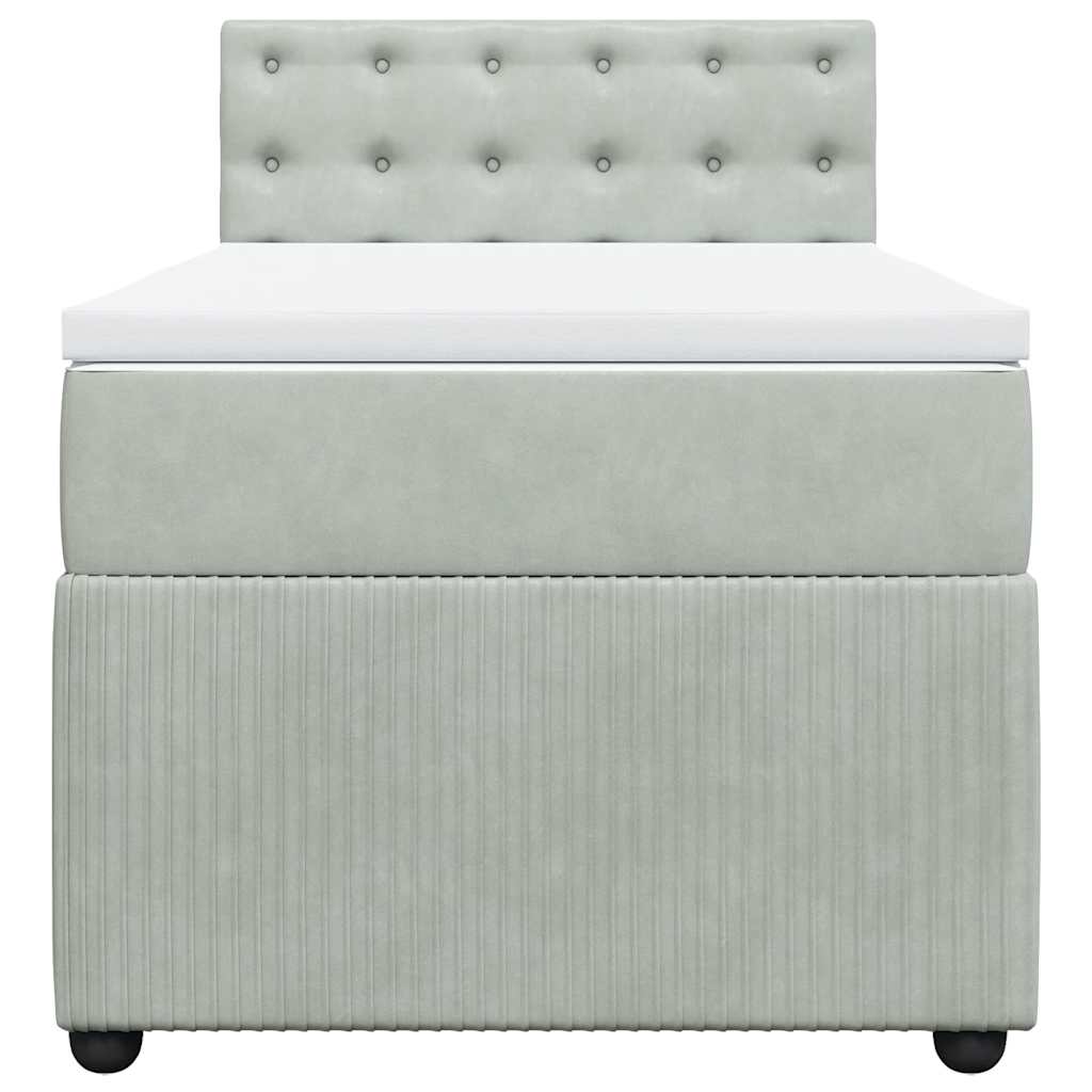 Sommier à lattes de lit et matelas Gris clair 100x200cm Velours - XIOS