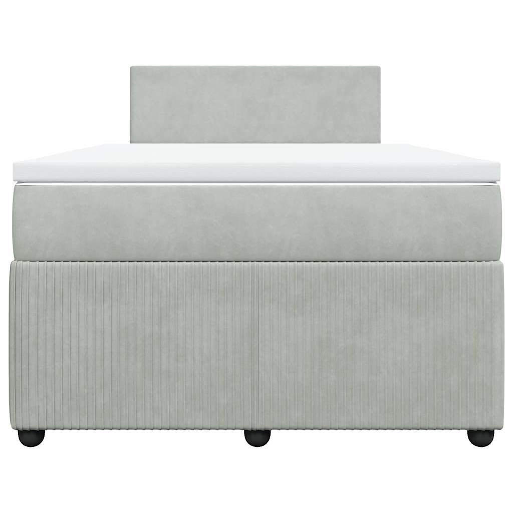 Sommier à lattes de lit et matelas gris clair 120x190cm velours - XIOS