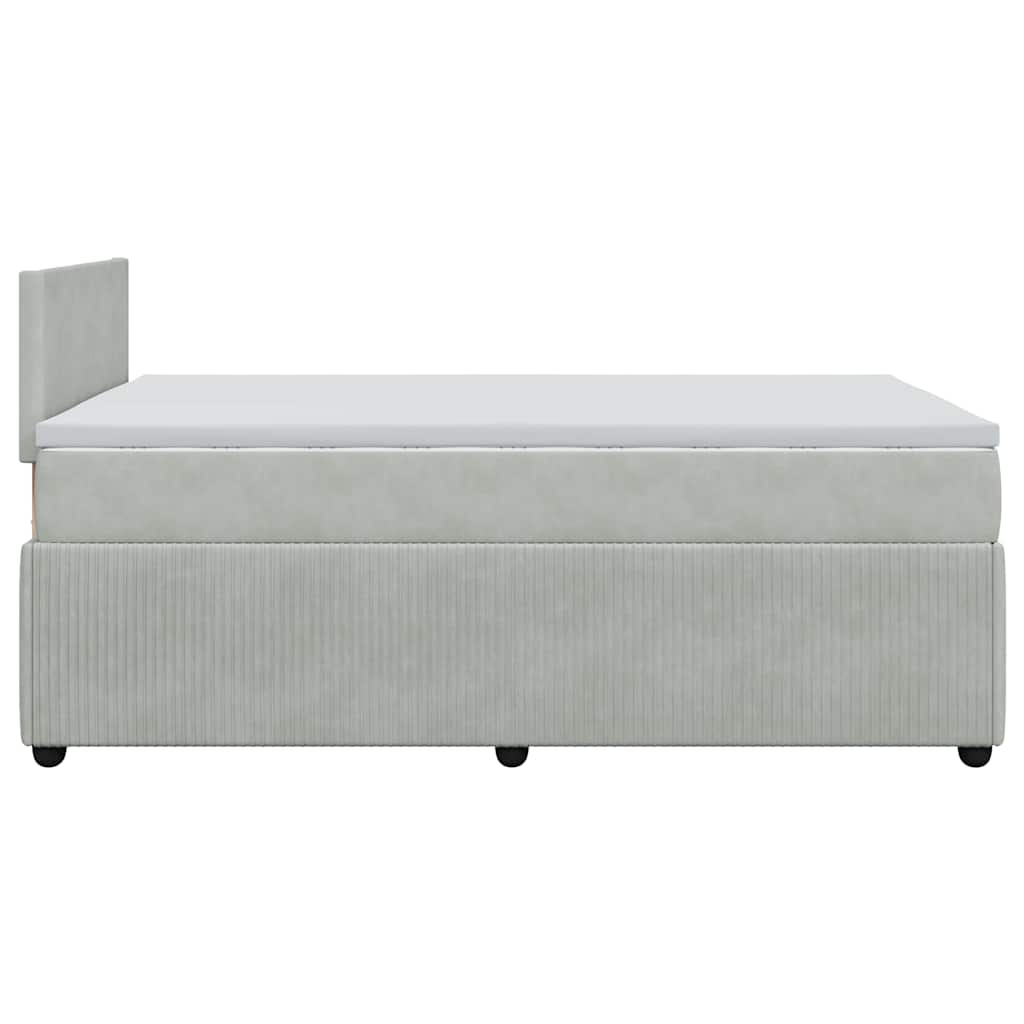 Sommier à lattes de lit et matelas gris clair 120x190cm velours - XIOS