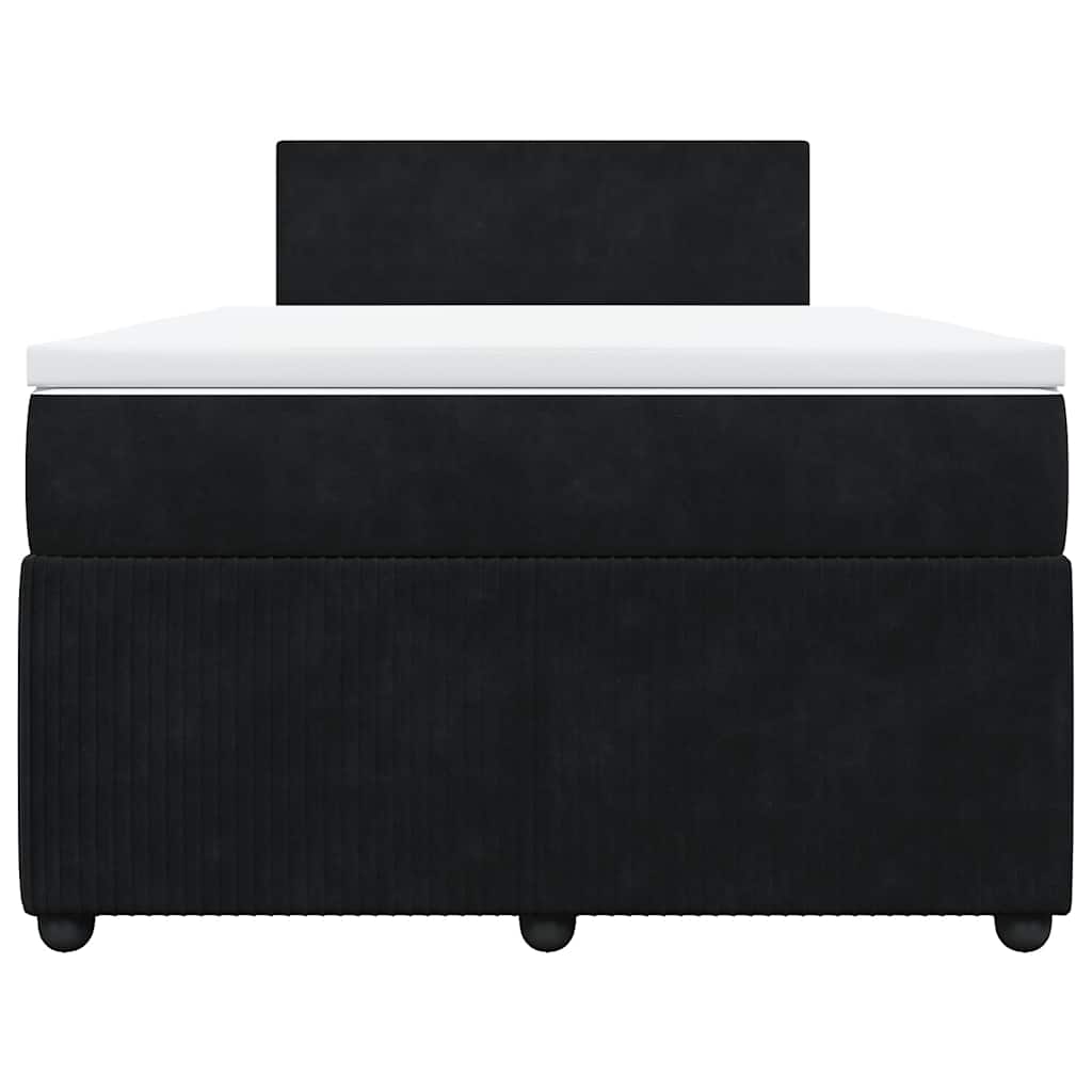 Sommier à lattes de lit avec matelas noir 120x190 cm velours - XIOS
