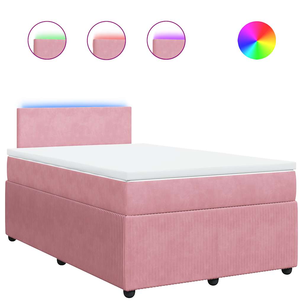 Sommier à lattes de lit avec matelas rose 120x190 cm velours - XIOS