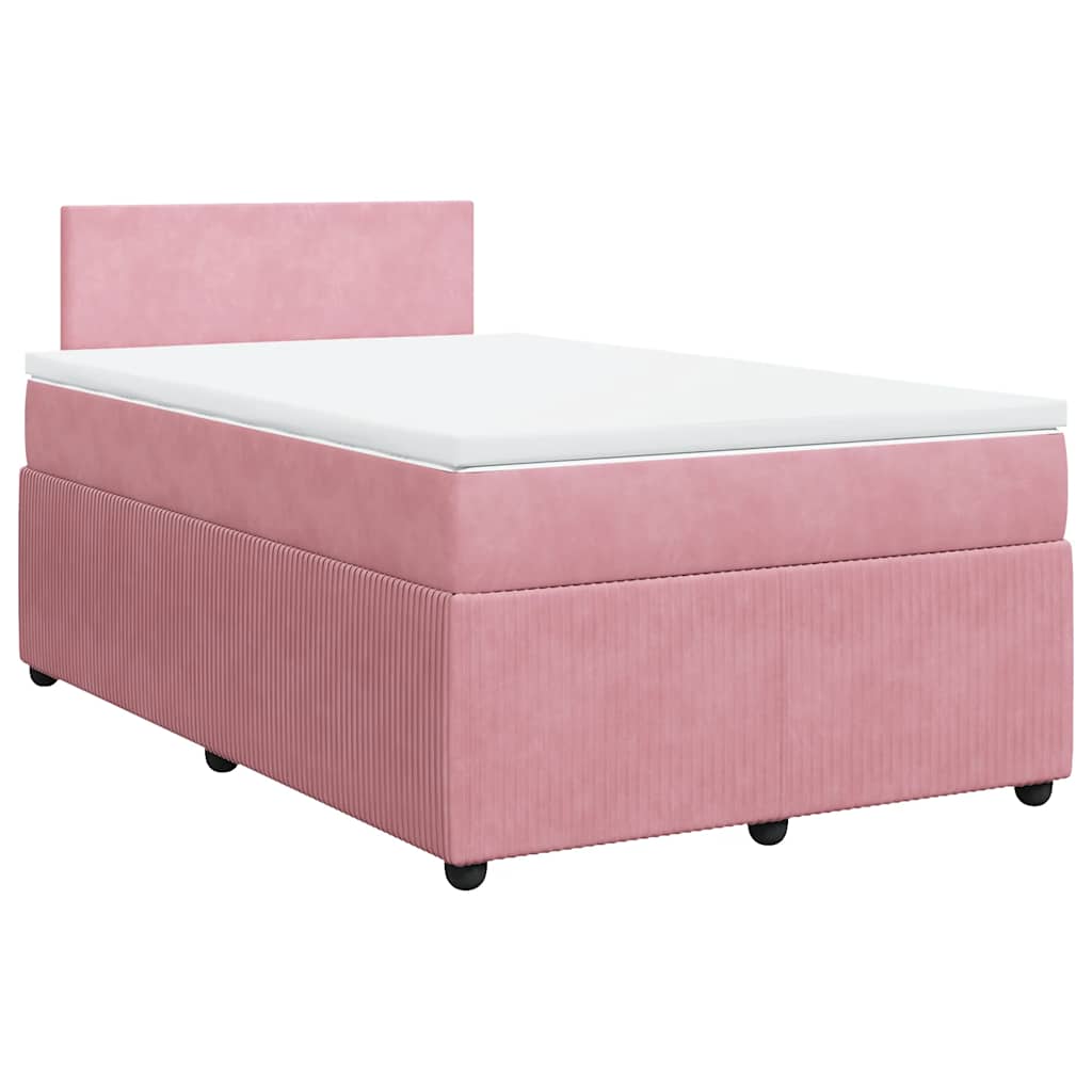 Sommier à lattes de lit avec matelas rose 120x190 cm velours - XIOS
