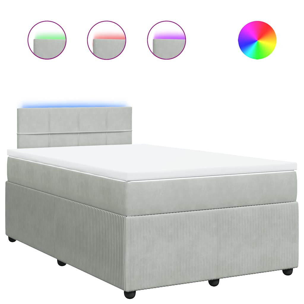 Sommier à lattes de lit et matelas gris clair 120x190cm velours - XIOS