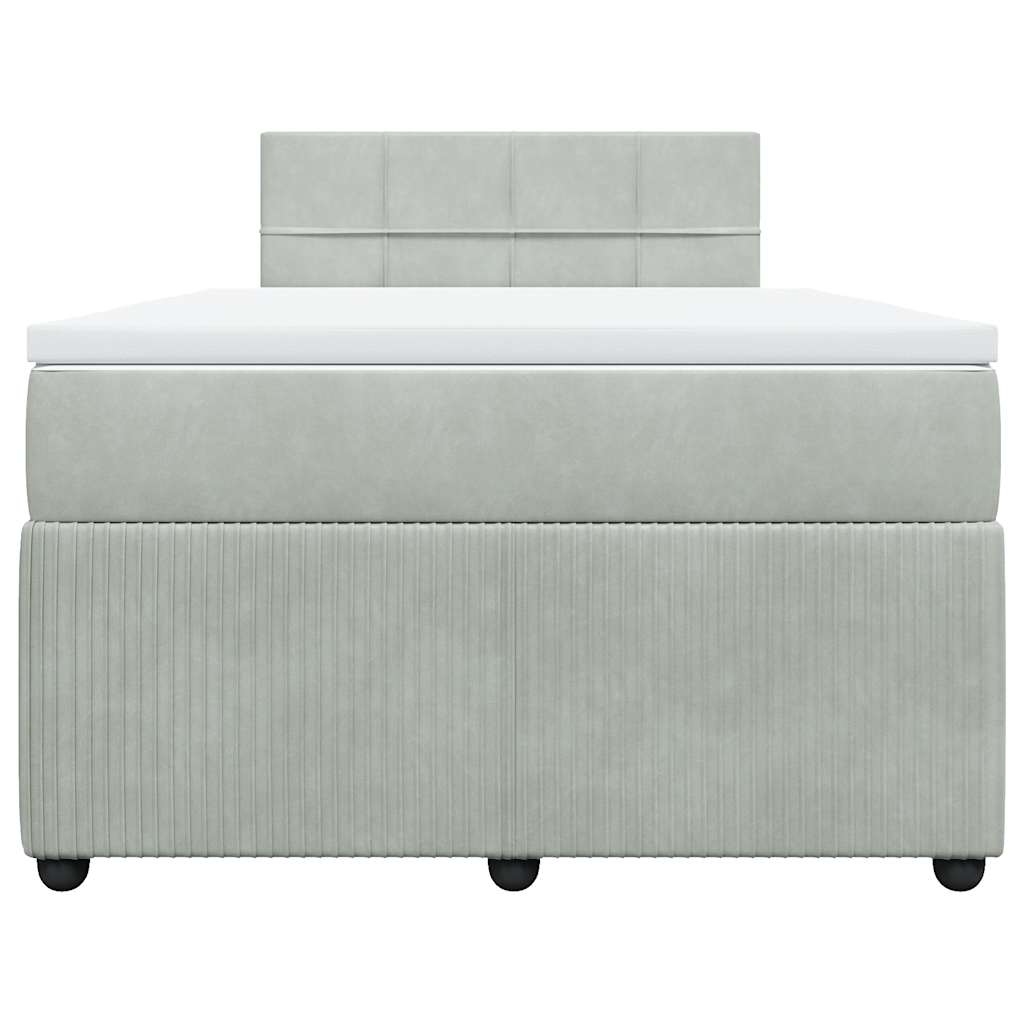 Sommier à lattes de lit et matelas gris clair 120x190cm velours - XIOS
