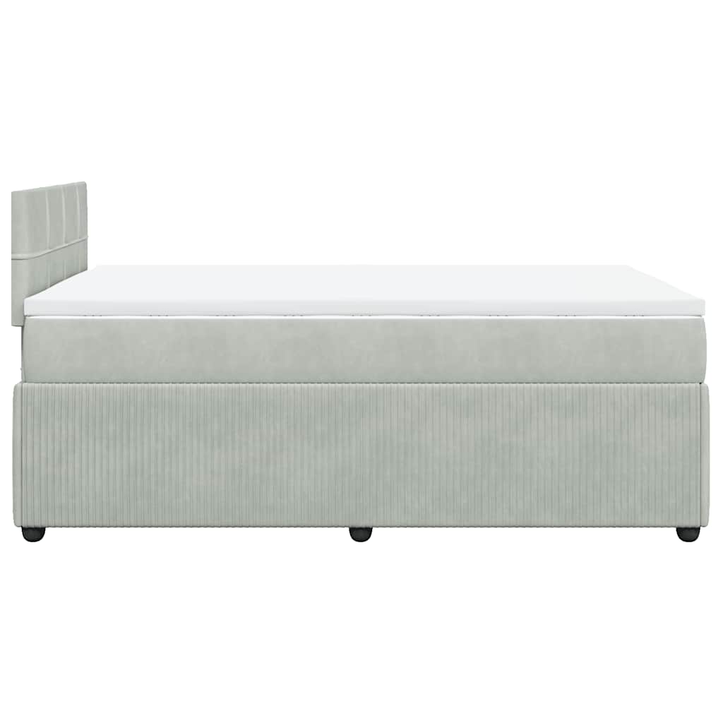 Sommier à lattes de lit et matelas gris clair 120x190cm velours - XIOS