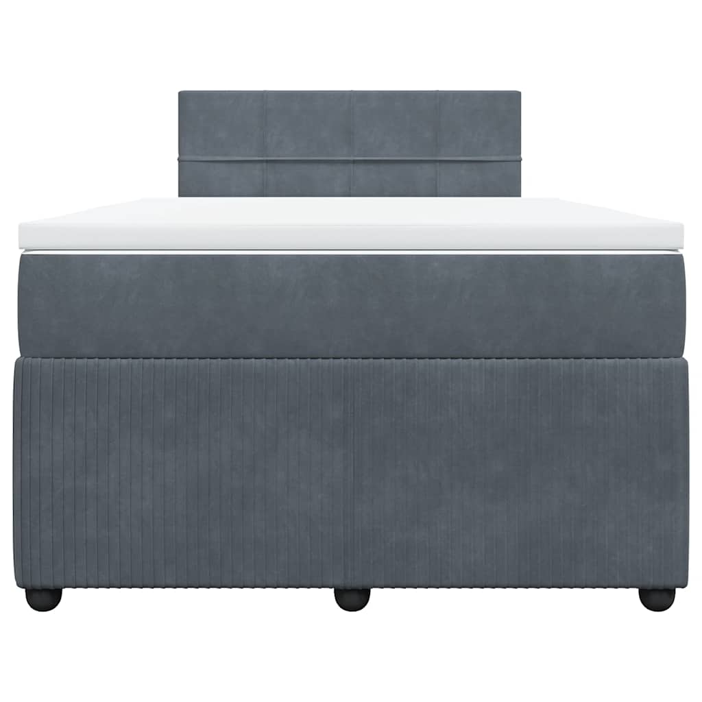 Sommier à lattes de lit et matelas gris foncé 120x190cm velours - XIOS