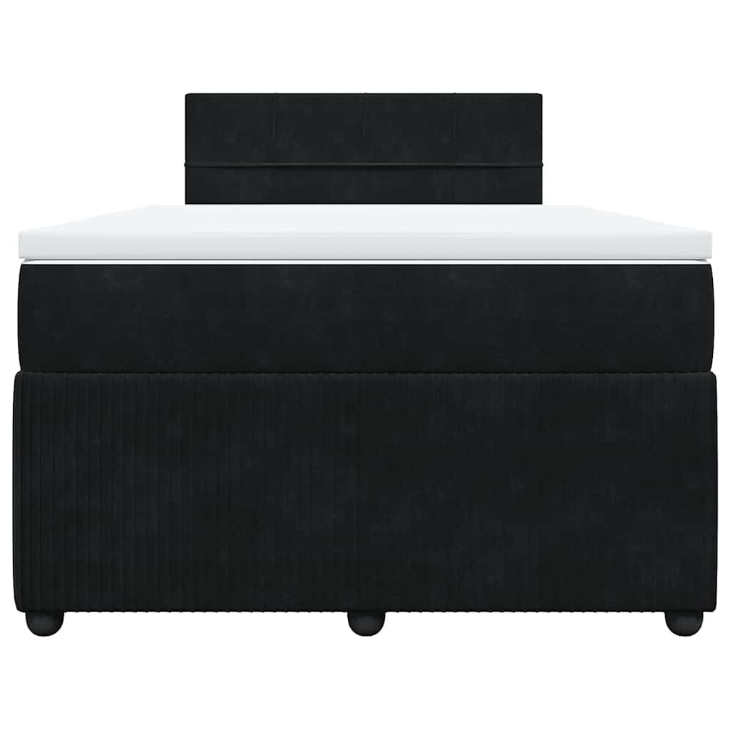 Sommier à lattes de lit avec matelas noir 120x190 cm velours - XIOS