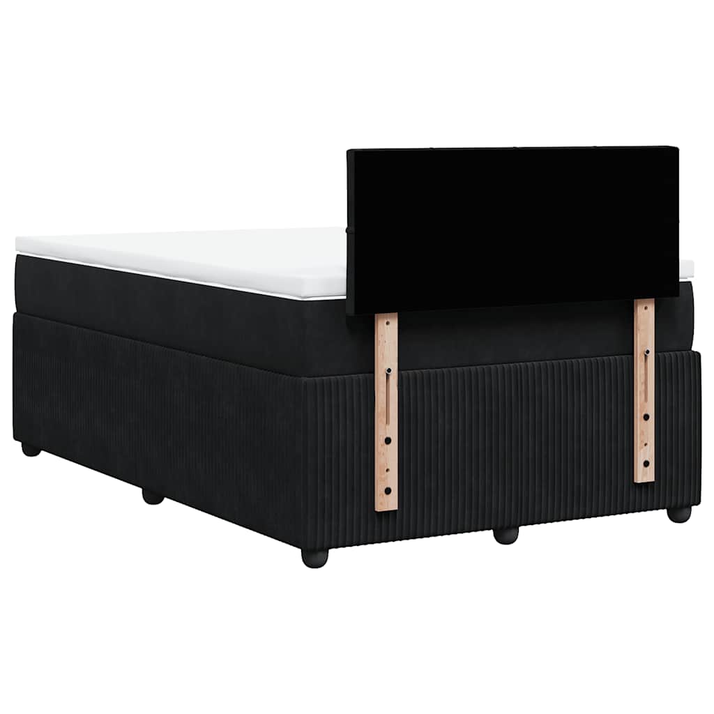 Sommier à lattes de lit avec matelas noir 120x190 cm velours - XIOS