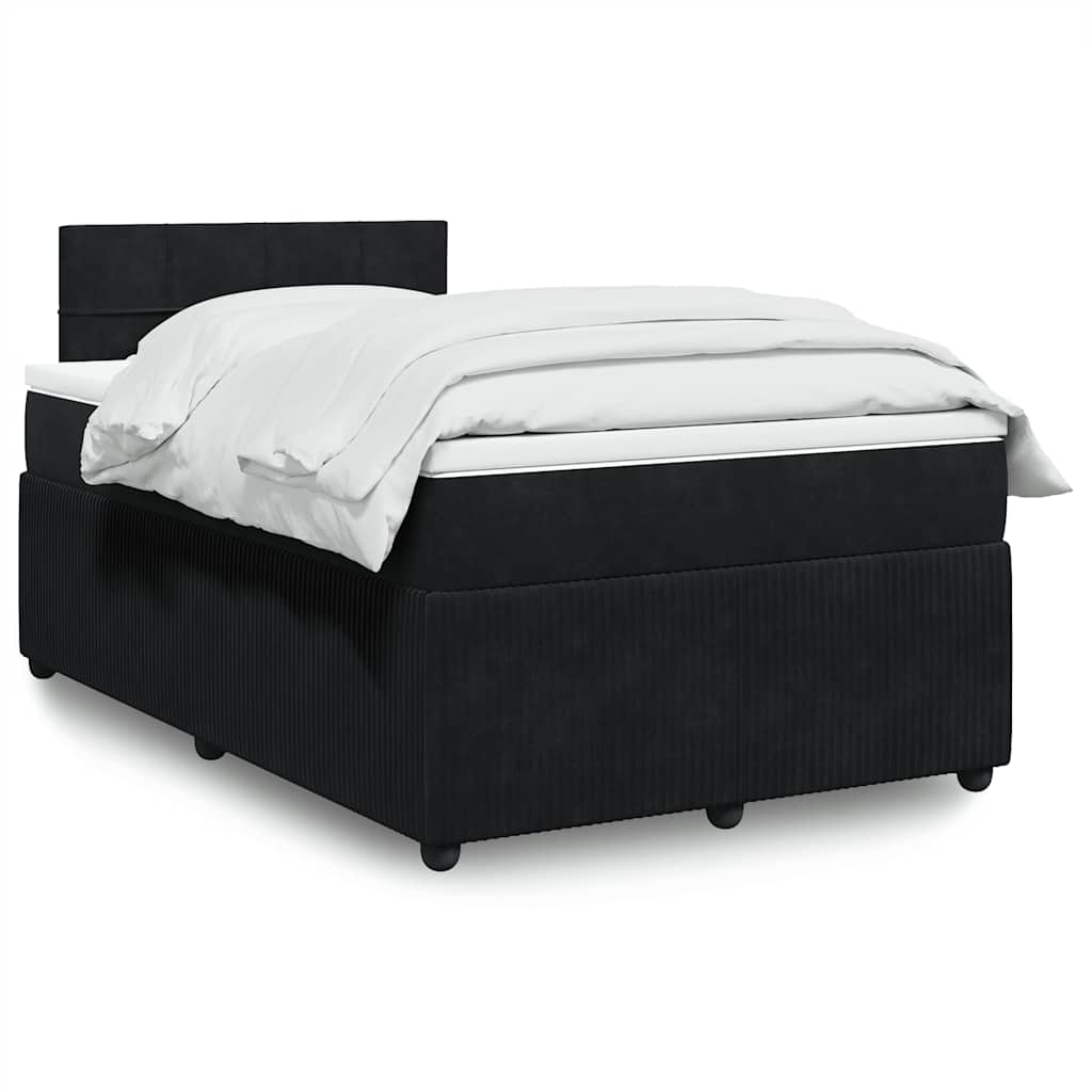 Sommier à lattes de lit avec matelas noir 120x190 cm velours - XIOS
