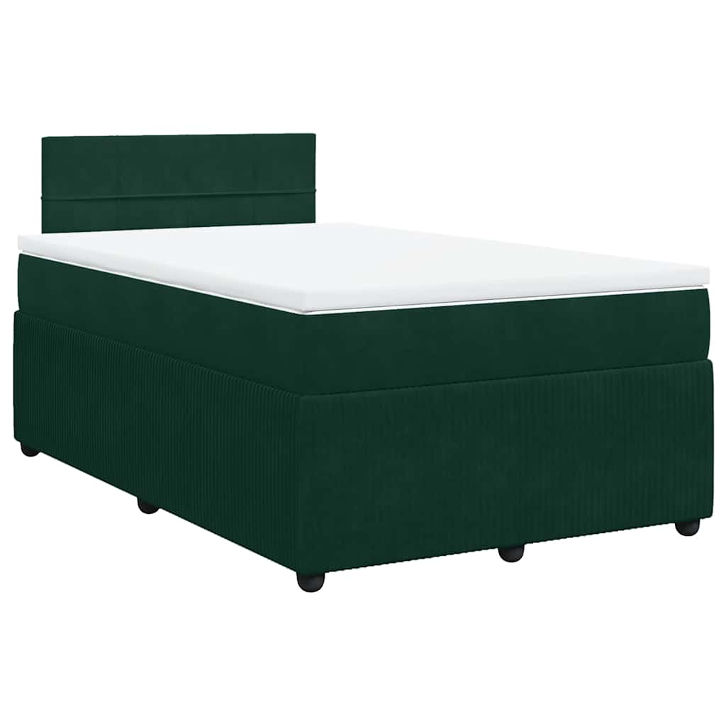 Sommier à lattes de lit avec matelas vert foncé 120x190 cm