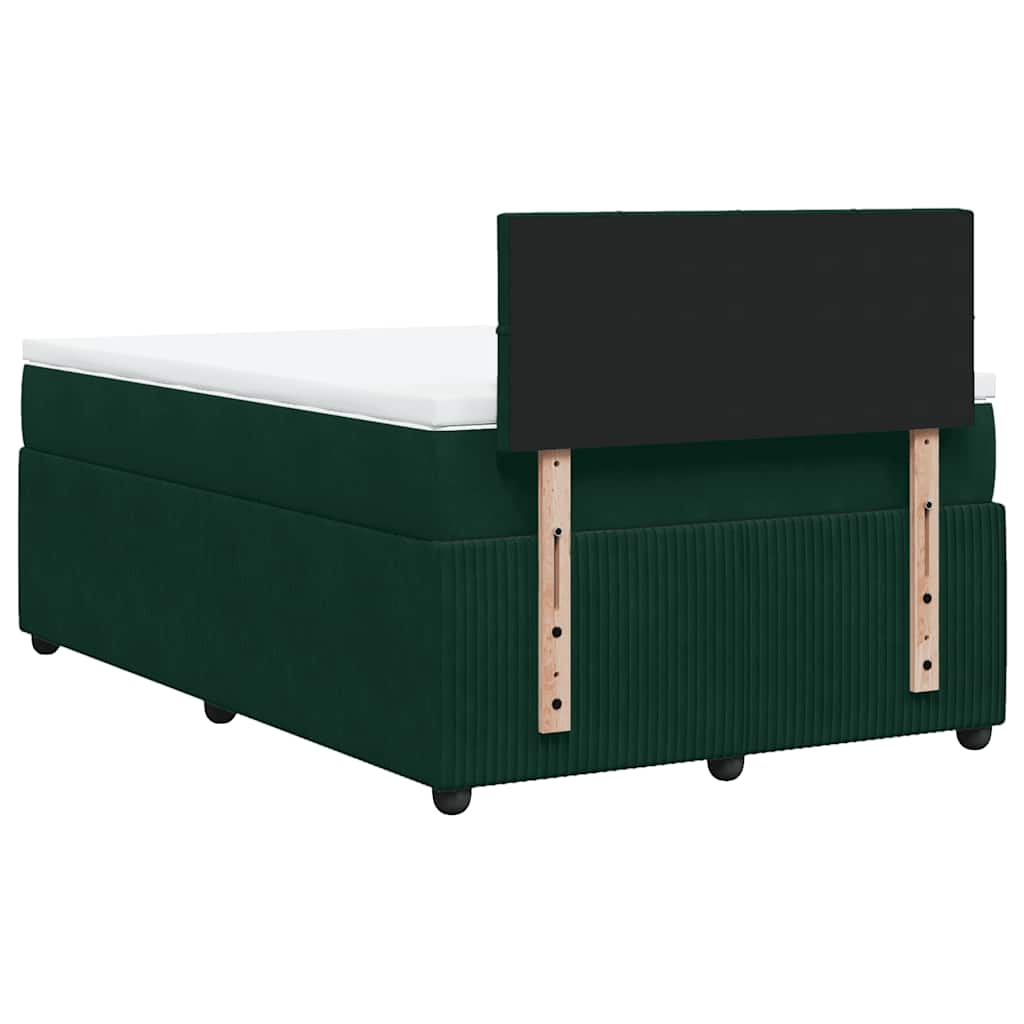 Sommier à lattes de lit avec matelas vert foncé 120x190 cm