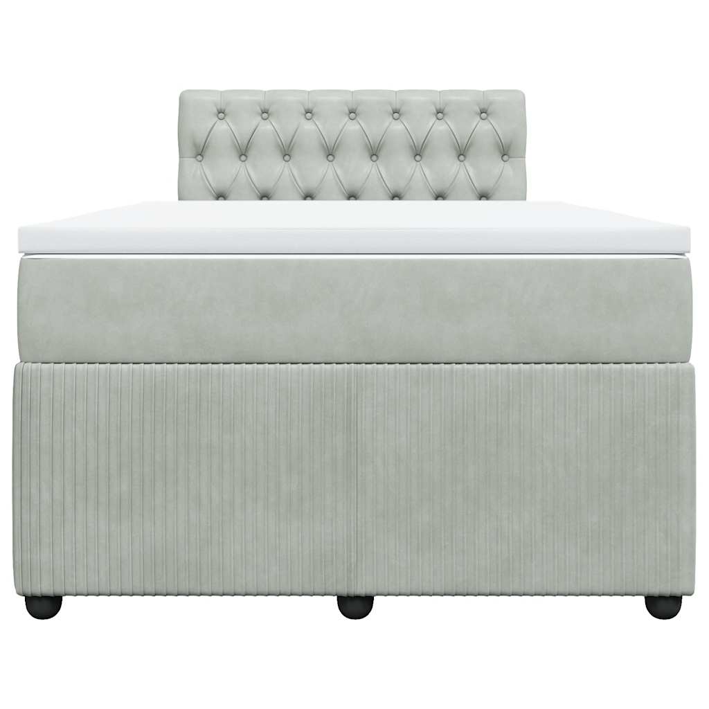 Sommier à lattes de lit et matelas gris clair 120x190cm velours - XIOS