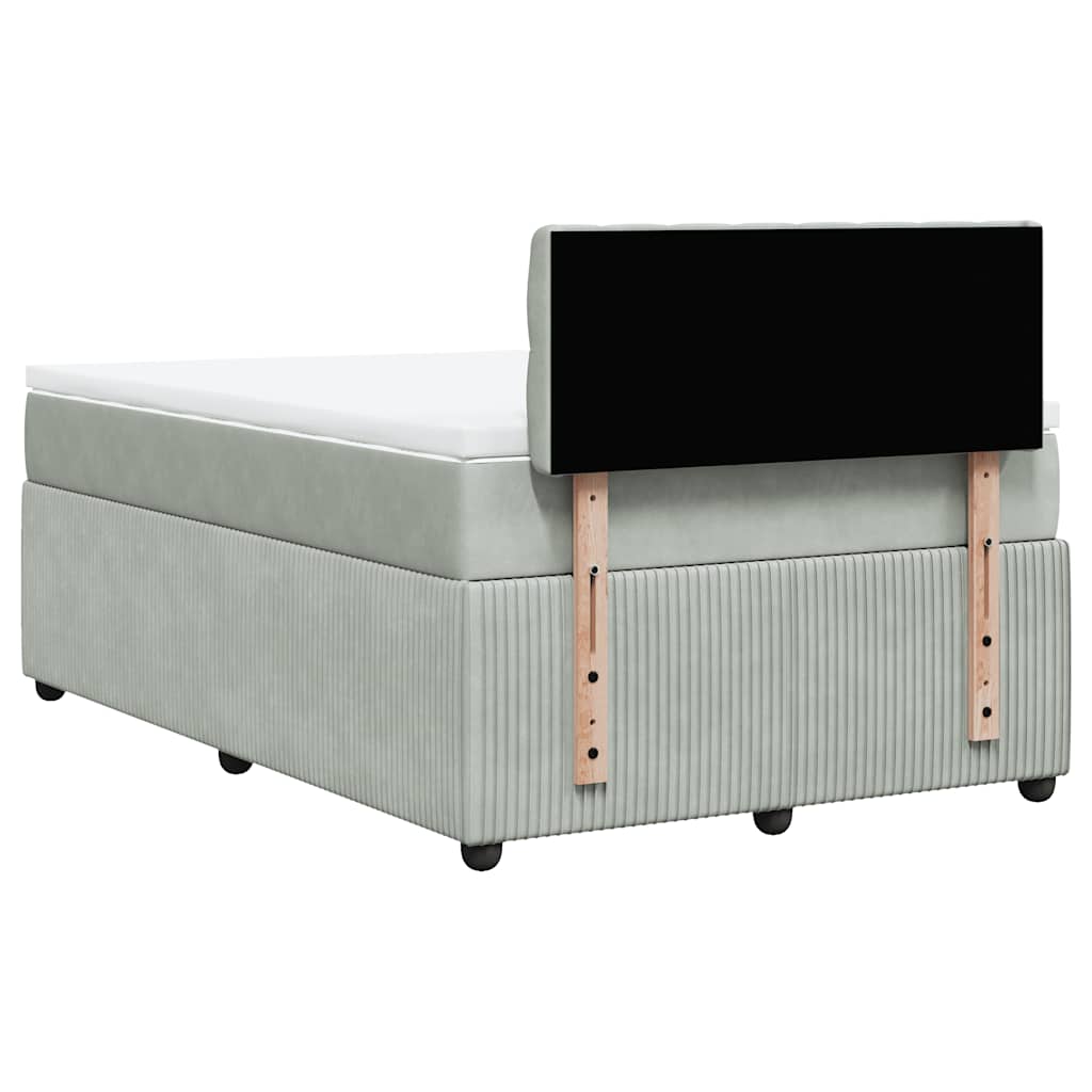Sommier à lattes de lit et matelas gris clair 120x190cm velours - XIOS