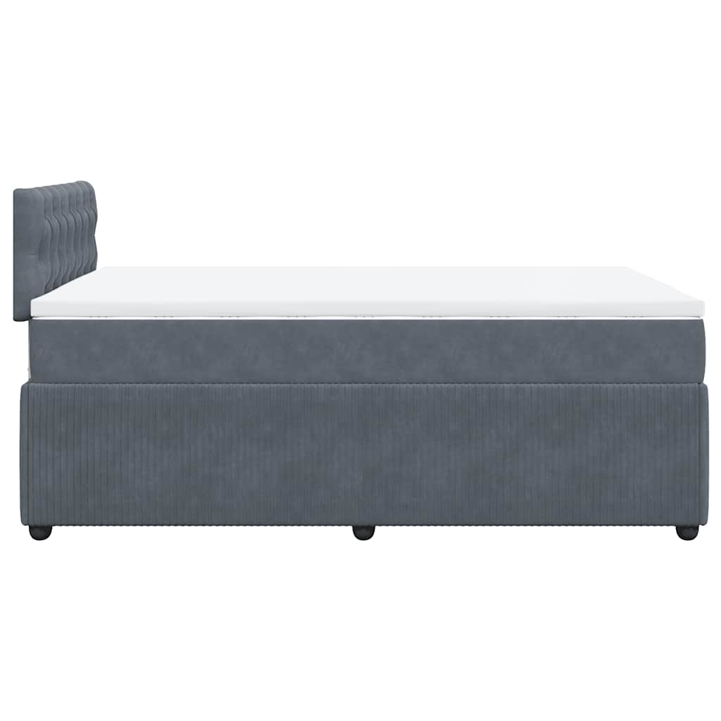 Sommier à lattes de lit et matelas gris foncé 120x190cm velours - XIOS