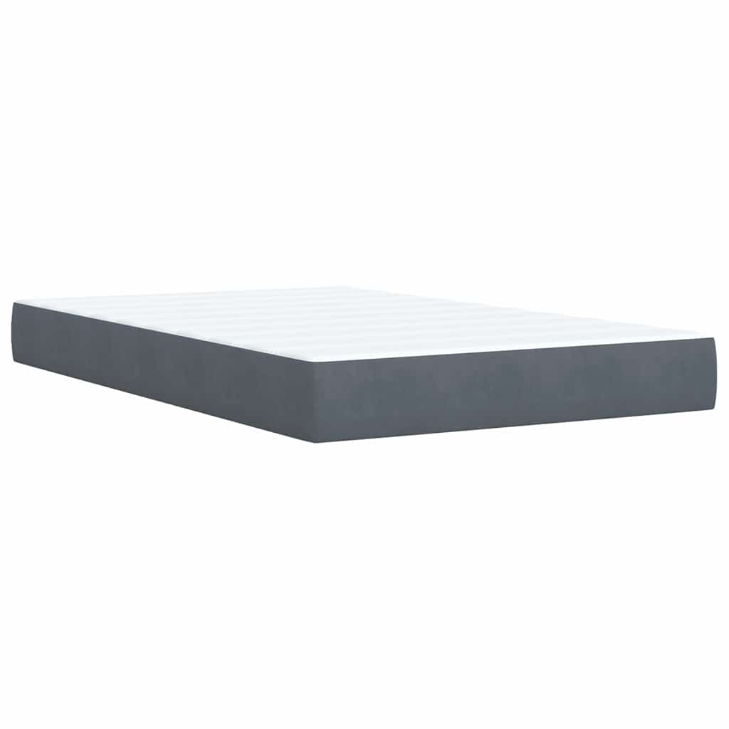 Sommier à lattes de lit et matelas gris foncé 120x190cm velours - XIOS