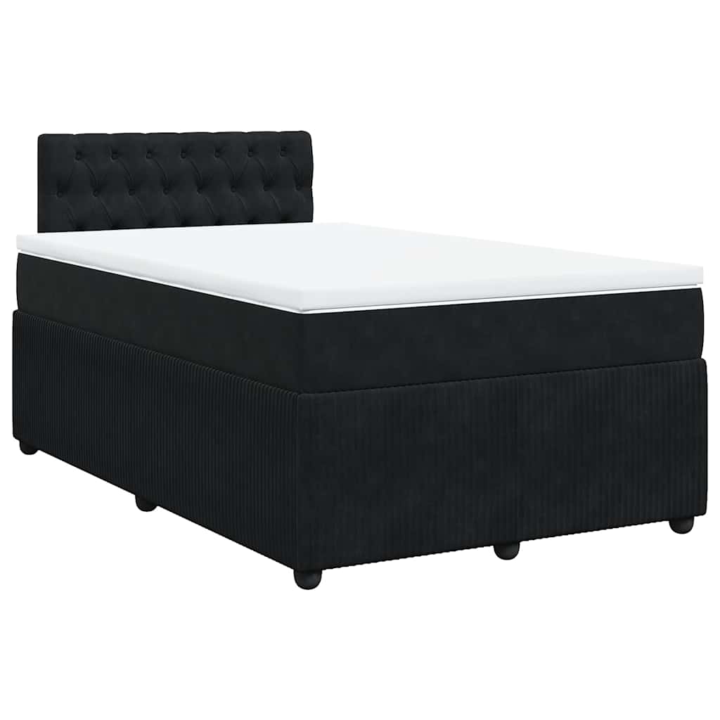 Sommier à lattes de lit avec matelas noir 120x190 cm velours - XIOS