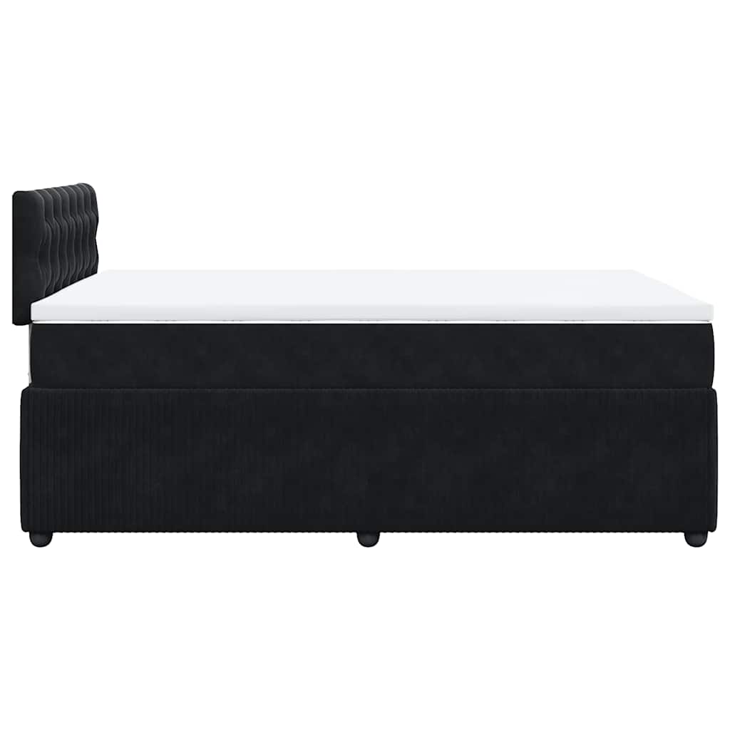 Sommier à lattes de lit avec matelas noir 120x190 cm velours - XIOS