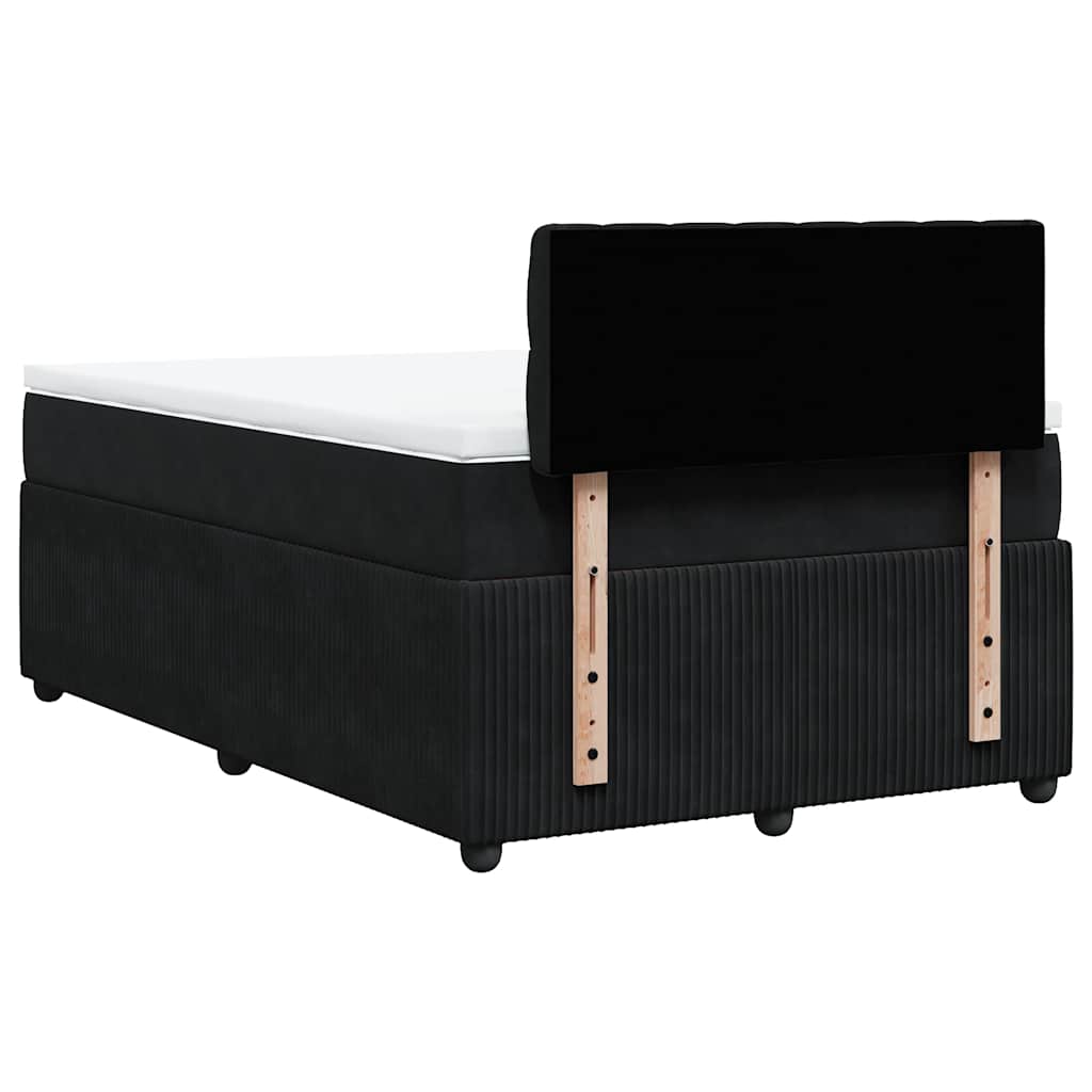 Sommier à lattes de lit avec matelas noir 120x190 cm velours - XIOS