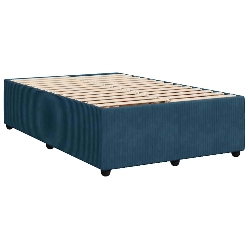 Sommier à lattes de lit et matelas bleu 120x190 cm velours - XIOS