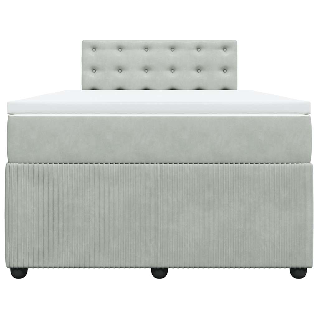 Sommier à lattes de lit et matelas gris clair 120x190cm velours - XIOS
