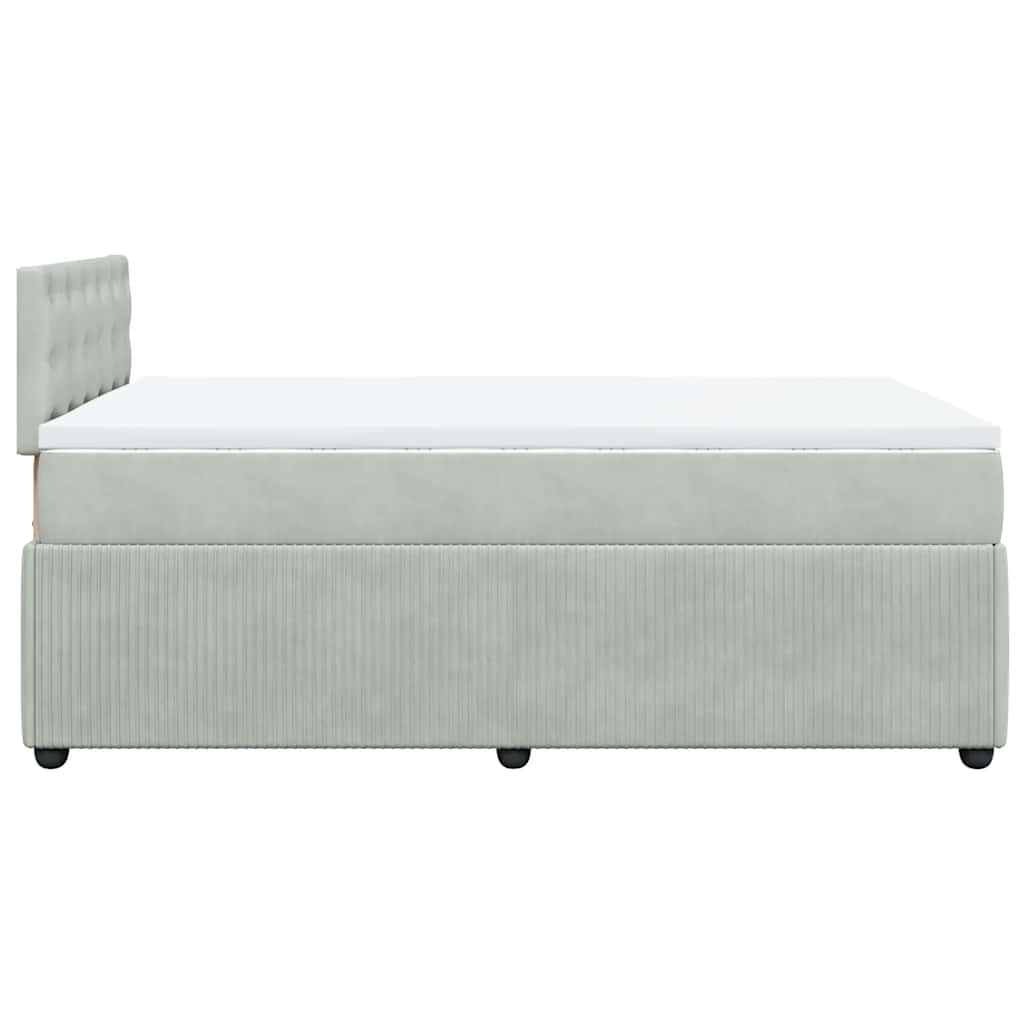 Sommier à lattes de lit et matelas gris clair 120x190cm velours - XIOS