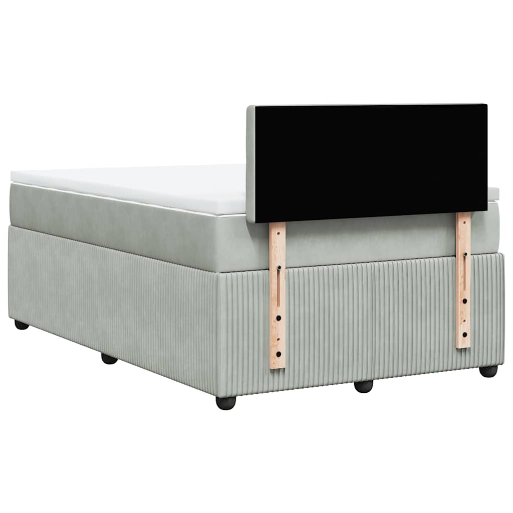 Sommier à lattes de lit et matelas gris clair 120x190cm velours - XIOS